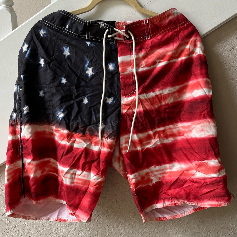 American Flag Swim Trunks